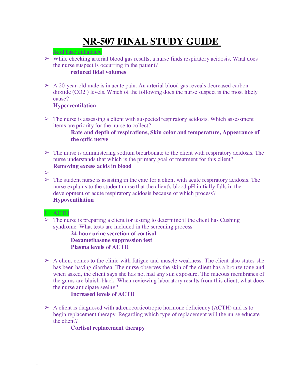 Preview image for NR 507 FINAL EXAM FULL STUDY GUIDE